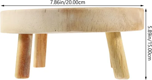 Vista 8 de Kichvoe Taburete elevador de planta de pedestal de madera estable para decoración interior y exterior