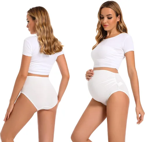 Vista 2 de MOMATE Ropa interior de maternidad sobre golpes de cintura alta cobertura completa ropa de maternidad para mujer