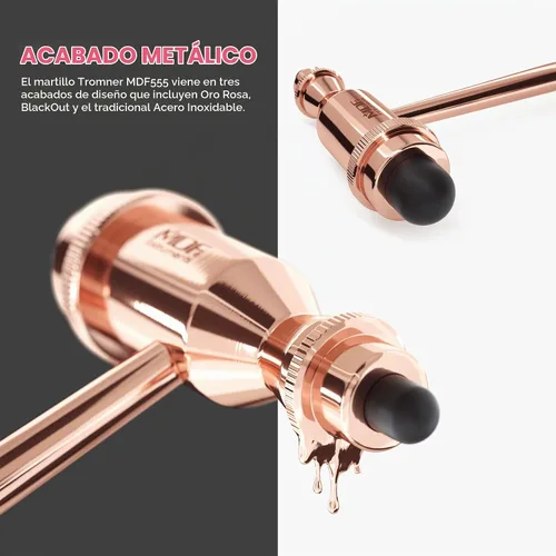 Vista 6 de MDF Instruments, Martillo de Reflejo Neurológico Tromner de Oro Rosa con Mango de Punta Puntiaguda para Respuestas Cutáneas y Superficiales - Piezas