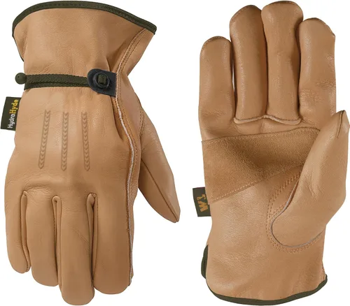 Vista 9 de Wells Lamont Guantes de trabajo de cuero HydraHyde sin cordones para hombre