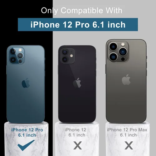 Vista 7 de DEENAKIN Funda compatible con iPhone 12 Pro con protector de pantalla, silicona sedosa, funda mejorada para cámara, probada en caídas de 16 pies
