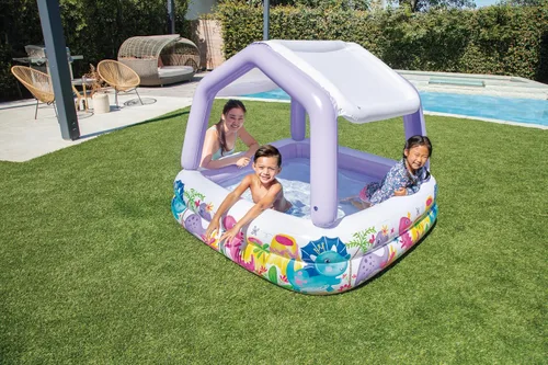 Vista 4 de Piscina inflable Intex con sombra, 62 x 62 x 48, pulgadas para edades entre 2+.