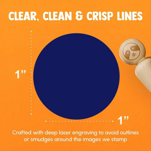 Vista 2 de Sello de goma Circle Dot para sellar planificadores de manualidades, 1 pulgada mediana