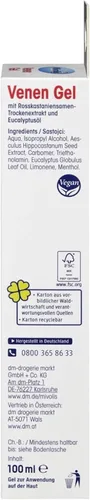 Vista 3 de Mivolis Gel de vena dm con extracto de castaño de indias y aceite de eucalipto, 3.4 fl oz / 3,38 oz