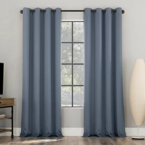 Vista 33 de Sun Zero Nordic - Juego de 2 paneles de cortinas con ojales de grado teatral extremo 100% opacas, 104" x 96" (2* 52" x 96"), cortinas opacas blanco