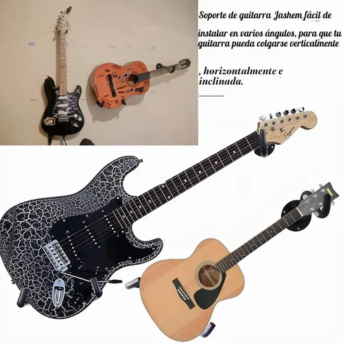 Vista 9 de Soporte de pared para guitarra acústica y eléctrica, ukelele, banjo y mandolina (2 paquetes)