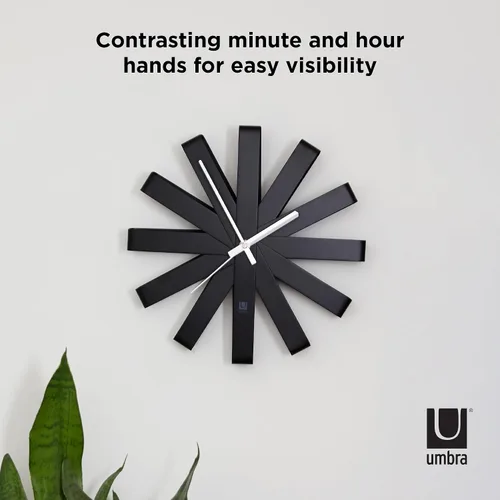 Vista 7 de Umbra - Reloj de pared en bandas