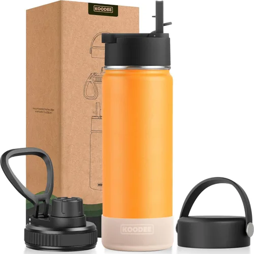 Vista 40 de koodee Botella de agua para niños, botella de agua de acero inoxidable de 12 onzas con aislamiento al vacío para la escuela, botella de agua de boca
