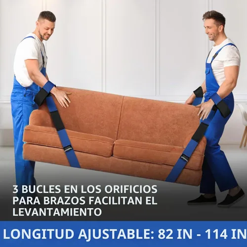 Vista 4 de Ytonet Correas de Mudanza, Sistema de Elevación y Movimiento para 2 Personas con 12 Cómodas Almohadillas de Esponja Engrosadas, Correas de Carga