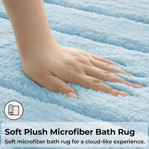 Vista 6 de GRANNY SAYS Juego de 2 alfombras de baño suaves para baño, alfombras de baño antideslizantes y lavables, alfombras de baño absorbentes para bañera
