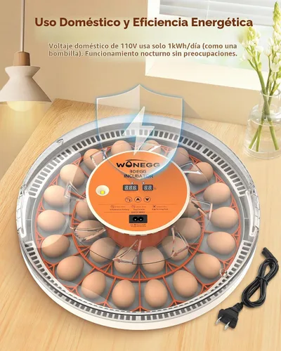 Vista 5 de Incubadoras para incubar huevos con giro automático de huevos, control automático de temperatura, pantalla de humedad, vela LED de huevos