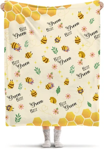 Vista 25 de Manta de franela ligera de abeja, regalos para niñas y mujeres en todas las estaciones, manta para cama, sofá, 30 x 40 pulgadas, para bebé/mascotas