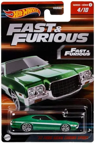 Vista 3 de Mattel Hot Wheels 1:64 Escala 1972 Ford Gran Torino Sport (Rápido y Furioso) - 4/10