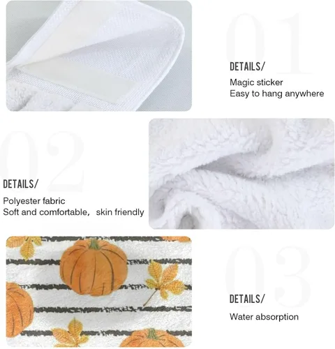 Vista 5 de Boccsty Toallas de cocina colgantes de acuarela abstracta de otoño, 2 piezas de hojas de otoño, toallas de mano, toallas de barra de té, toallas