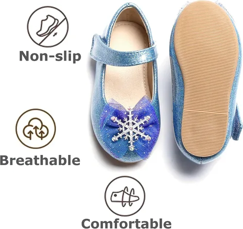 Vista 5 de THEE BRON Zapatos de vestir para niñas pequeñas, zapatos planos de ballet Mary Jane, zapatos de fiesta de princesa
