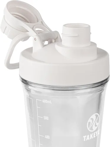 Vista 4 de Takeya Protein Shaker - Botella agitadora de plástico sin BPA con tapa de boquilla a prueba de fugas, coctelera fácil de transportar para gimnasio