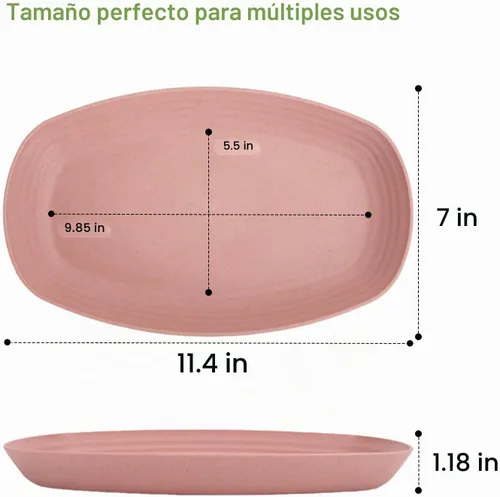 Vista 4 de Shopwithgreen - Platos de paja de trigo Paquete de 4