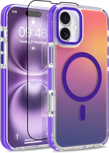 Vista 9 de Funda magnética para Google Pixel 10 Pro XL [compatible con Magsafe] [bonito diseño fluorescente de moda] a prueba de golpes, delgada, translúcida