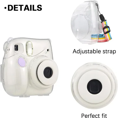 Vista 5 de Rieibi Funda para cámara instantánea Fujifilm Mini 7+, funda protectora de PP con correa de hombro extraíble