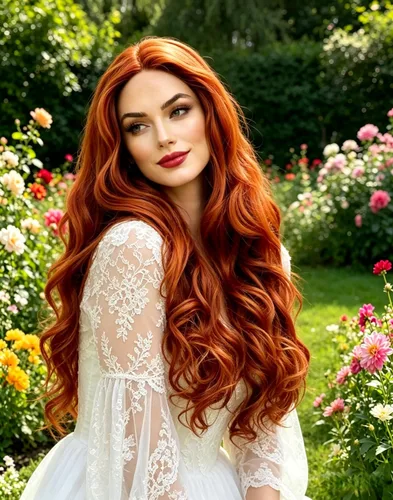 Vista 4 de Rugelyss Peluca de cabello sintético de 24 pulgadas de largo, color rojo cobrizo sin pegamento, parte libre de ondas naturales, parte libre de área