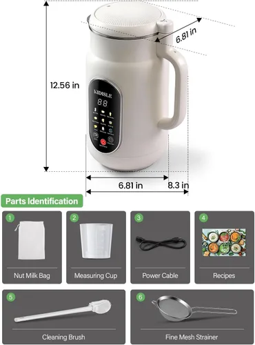 Vista 8 de KIDISLE Máquina para hacer leche de nueces 10 en 1 y máquina de sopa