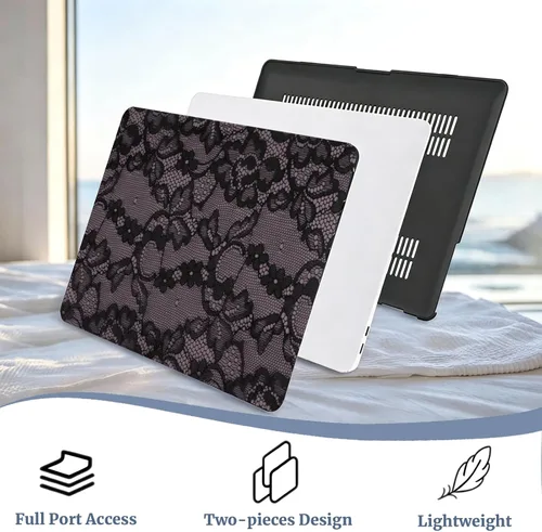 Vista 5 de Funda compatible con MacBook Air de 15 pulgadas M5 M4 M3 M2 2023 Negro (Black Lace)