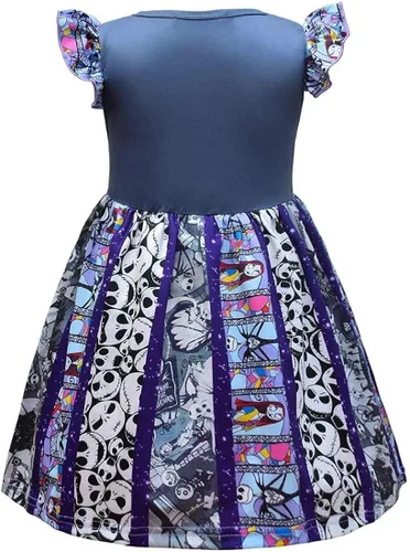 Vista 4 de Nezababy - Disfraz para niñas de Copslay The Nightmare Before Christmas Tollder 2T-6T