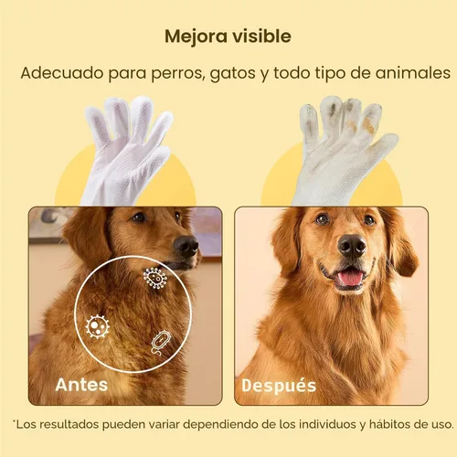 Vista 3 de HICC PET Toallitas desodorizantes de limpieza para perros y gatos, hipoalergénicas, hidratantes y nutritivas para guantes de aseo de mascotas