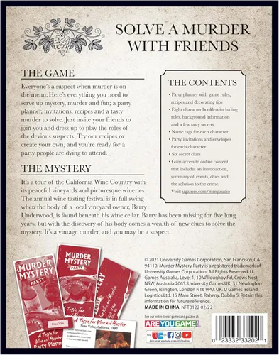 Vista 3 de Murder Mystery Party, A Taste for Wine & Murder, Murder Mystery Party Game to Host Your Own Murder Mystery Night