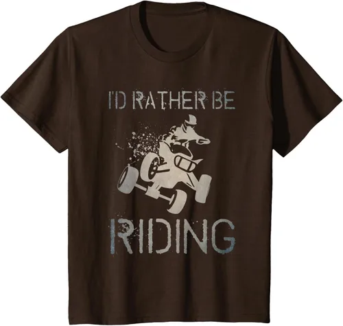 Vista 56 de Camiseta gráfica I'd Rather Be Riding ATV Quad Racing Rider de 4 ruedas, Negro