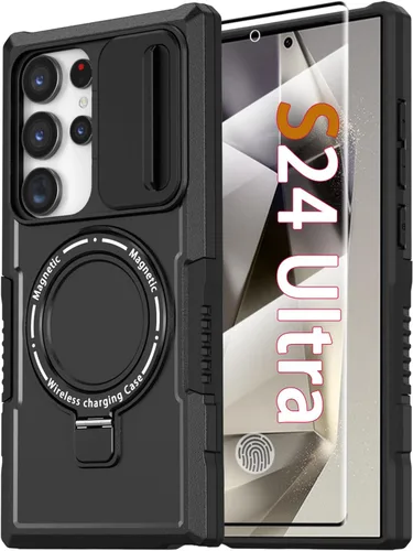 Vista 64 de Funda magnética para Samsung Galaxy Note 20 Ultra con soporte de anillo [con protector de pantalla] [Compatible con carga inalámbrica MagSafe] Funda
