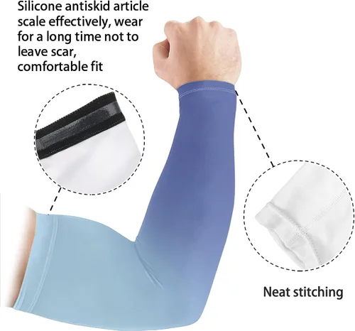 Vista 5 de CLOHOMIN Mangas de brazo para hombres y mujeres elásticas para cubrir tatuajes, manga deportiva refrescante para correr, ciclismo, baloncesto, fútbol