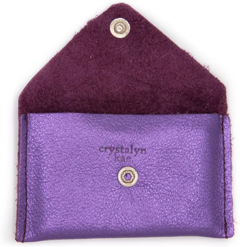 Vista 15 de Funda de cuero para tarjetas Mini cartera con broche de perlas - Hecho en los Estados Unidos