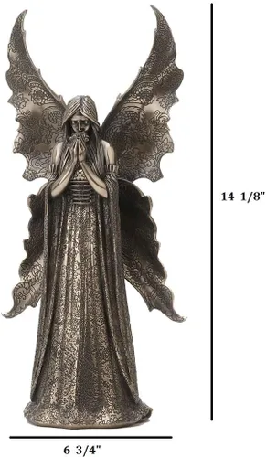 Vista 9 de Veronese Design Anne Stokes - Estatua de diseñador de resina fundida en frío de 14 1/8 pulgadas de alto, acabado de bronce antiguo, Only Love Remains