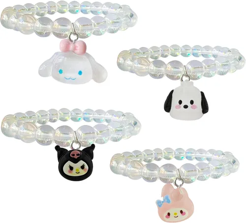 Vista 9 de ZMANYIJEW Pulsera de cuentas de cristal para mujer, lindas pulseras de cuentas a juego para mejor amiga