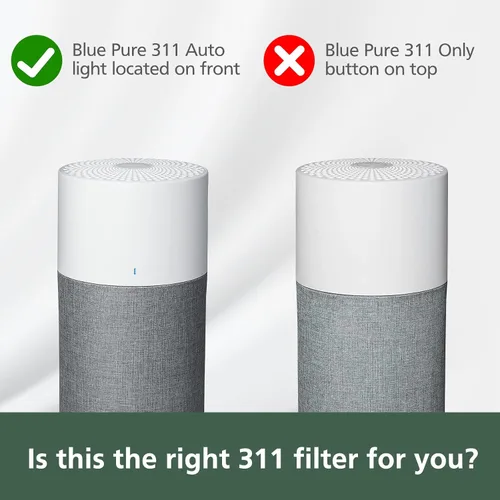 Vista 2 de isinlive Blue Pure 311 - Filtro de repuesto automático compatible con Blueair Blue Pure 311 Auto Air Puri-Fier, sistemas de filtración 2 en 1