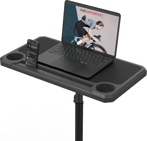 Vista 2 de KOM Cycling Media Display - Juego de mesa de entrenamiento de bicicleta y bloque elevador de rueda delantera para interiores