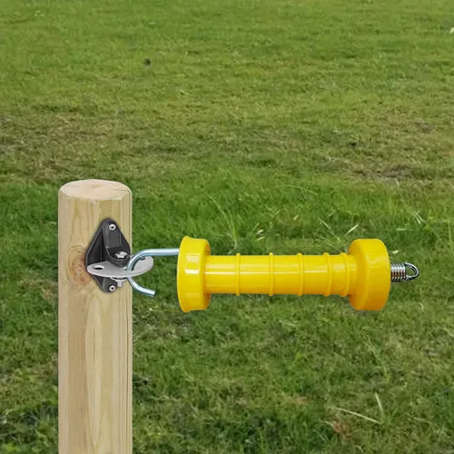 Vista 5 de QMARK Juego de manijas de puerta eléctrica para valla con 2 asas, 4 anclajes y 4 aisladores