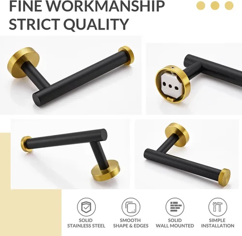 Vista 7 de Portarrollos para papel higiénico, APLusee colgador de acero inoxidable de medio abierto redondo, almacenamiento de pared para baño o cocina