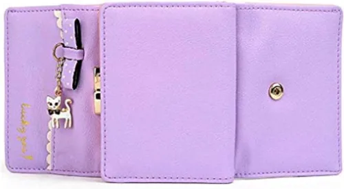 Vista 6 de edfamily - Monedero de piel para mujer, diseño de gato, Tarjetero, talla única