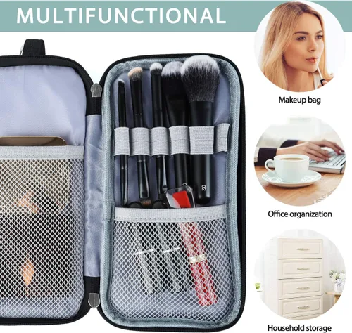Vista 6 de Homecube Bolsa de almacenamiento de tela Oxford, soporte para bolígrafos, bolsa de maquillaje, organizador de papelería, bolsa para lápices