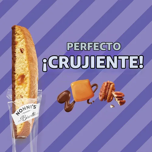 Vista 4 de Nonni's Galletas de nuez y tortuga, galletas gourmet, envueltas individualmente, 8