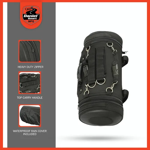 Vista 4 de Daniel Smart - Bolsa enrollable para motocicleta con múltiples bolsillos, asegura tu equipaje y cosas con facilidad, incluye cubierta de lluvia