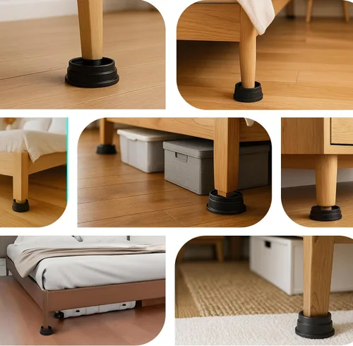 Vista 7 de ANNKUT Elevador de Cama de 1 Pulgada de Alta Resistencia, Elevador Redondo de Muebles para Cama, Escritorio, Mesa, Sofá, Soporte de Cama, Soporte