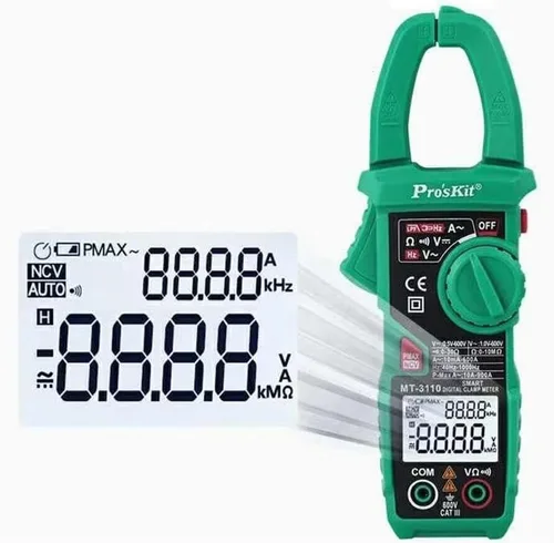 Vista 7 de Proskit MT-3110 Medidor de abrazadera digital de alta precisión Multímetro digital amperímetro AC y DC medidor universal