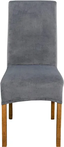 Vista 23 de Velvet Large Chair Covers, Soft Stretch Removable Seat Covers High Back Chairs Protector Slipcovers for Dining Room Decor (Black,Set of 2)