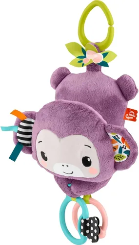 Vista 9 de Fisher-Price Juguete para Bebé Perezoso Slow Much Fun para Cochecito, Actividad de Viaje con Movimiento y Detalles Sensoriales para Recién Nacidos