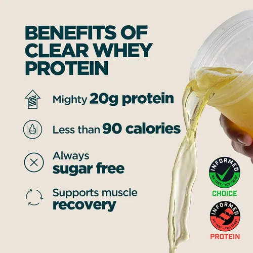 Vista 2 de Myprotein Polvo de Proteína Aislada de Suero Claro, 20 Porciones (0.5kg) Sabor Frambuesa Azul, 20g de Proteína por Porción, Mezcla de Bebida