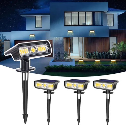 Vista 12 de Toodour Foco solar para exteriores, paquete de 2 luces solares para exteriores con 2 modos, luces de inundación impermeables alimentadas por energía
