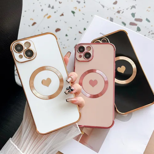 Vista 6 de Para iPhone 15 Funda de silicona a prueba de golpes lindo diseño suave de silicona cámara de protección de corazón encantador fundas para iPhone 15